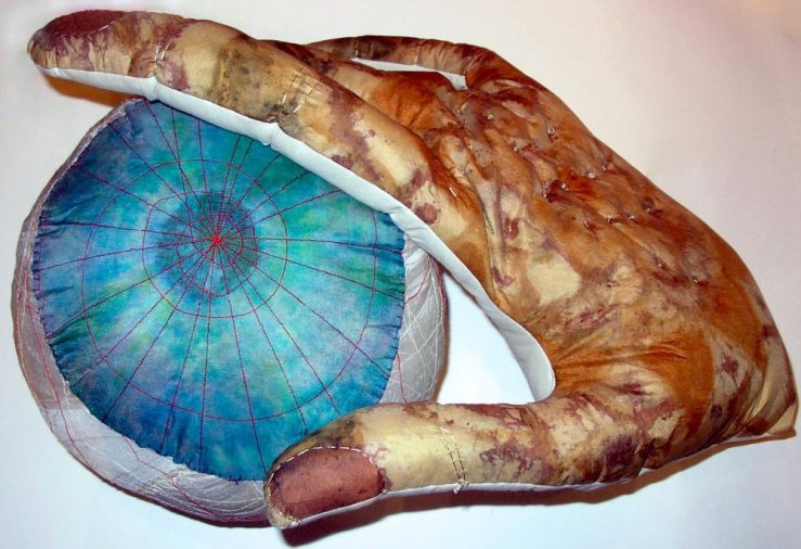 Silk hand and eye batik art by da-AL. 