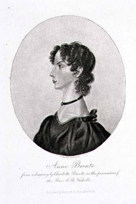 STC98097 Portrait of Anne Bronte (1820-49) from a drawing in the possession of the Rev. A. B. Nicholls, engraved by Walker and Boutall (engraving) by Bronte, Charlotte (1816-55) (after) engraving Private Collection The Stapleton Collection English, out of copyright