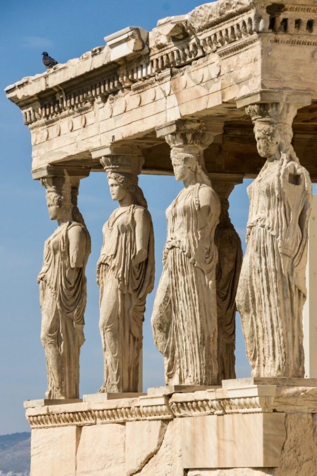 Four Caryatids at Erechtheum Acropolis, Athens: Wikimedia Commons