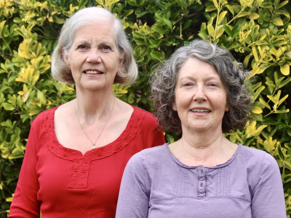 Authors Janet Laugharne (right) and Jacqueline Harrett (left), 2 halves of J.L. Harland